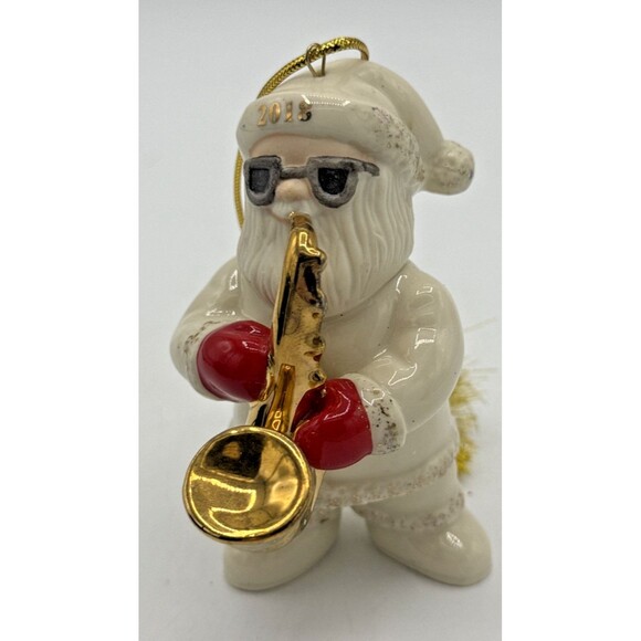 Lenox Annual Santa-Christmas Ornament Saxaphone & Shades Solo Santa4” 2018